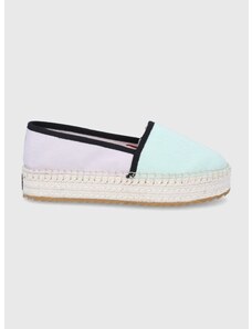 Espadrilky Tommy Jeans fialová barva, na platformě