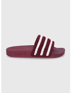 Červené dámské pantofle adidas - GLAMI.cz