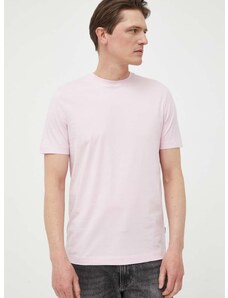 Bavlněné tričko BOSS růžová barva, 50468347