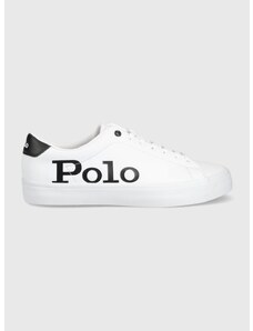Kožené boty Polo Ralph Lauren Longwood bílá barva