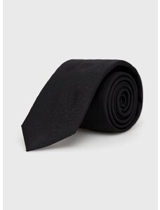 Hedvábná kravata HUGO černá barva, 50468199