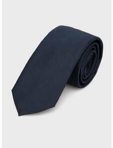 Hedvábná kravata HUGO tmavomodrá barva, 50468199