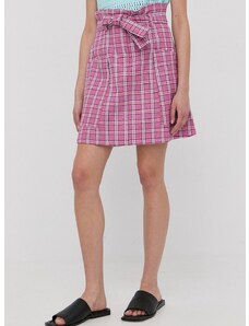Lněná sukně MAX&Co. fialová barva, mini, áčková