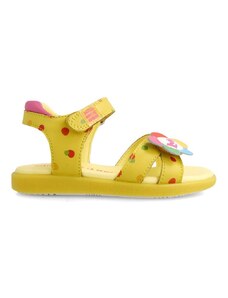 Dětské kožené sandály Agatha Ruiz de la Prada žlutá barva