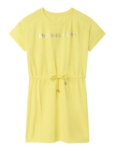 Dětské bavlněné šaty Michael Kors žlutá barva, mini, áčková