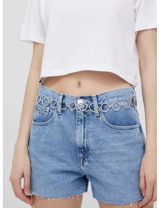 Bavlněné riflové kraťasy Tommy Jeans Bf0012 dámské, hladké, high waist