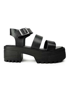 Sandály Altercore Kali dámské, černá barva, na podpatku
