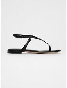 Kožené sandály Emporio Armani dámské, černá barva