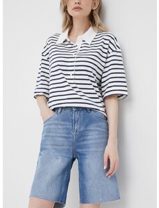 Džínové šortky Pepe Jeans Violet Bermuda dámské, hladké, high waist