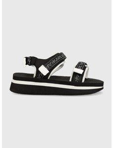 Sandály Karl Lagerfeld VELOCITA WEDGE KC dámské, černá barva, na platformě, KL81905