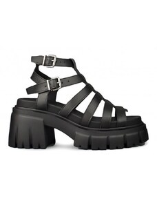 Kožené sandály Altercore dámské, černá barva, na platformě