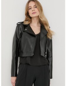 Bunda Karl Lagerfeld dámská, černá barva, přechodná