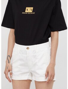 Bavlněné šortky Pepe Jeans Balboa Short dámské, bílá barva, hladké, medium waist