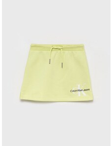 Dětská sukně Calvin Klein Jeans zelená barva, mini