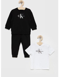 Dětská souprava Calvin Klein Jeans černá barva