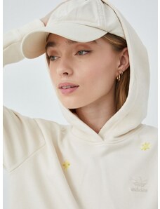 Bavlněná mikina adidas Originals HD2774 dámská, béžová barva, s aplikací