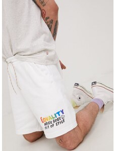 Bavlněné šortky Levi's Pride pánské, bílá barva