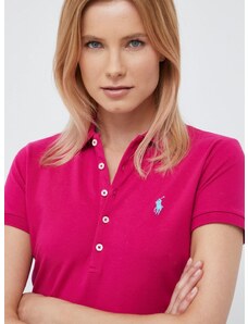 Polo Ralph Lauren Polo tričko Ralph Lauren růžová barva, s límečkem, 211870245034