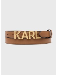 Kožený pásek Karl Lagerfeld dámský, hnědá barva