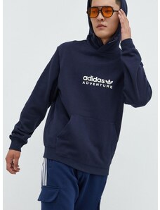 Bavlněná mikina adidas Originals pánská, tmavomodrá barva, s potiskem