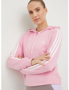 Mikina adidas dámská, růžová barva, s aplikací