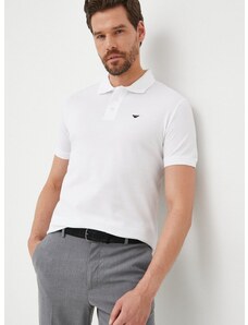 Bavlněné polo tričko Emporio Armani bílá barva, 8N1FQ2 1JTKZ