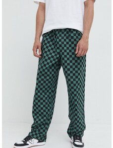 Kalhoty Vans pánské, zelená barva, jednoduché
