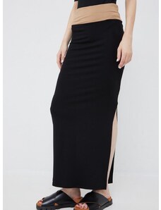 Sukně Calvin Klein černá barva, maxi