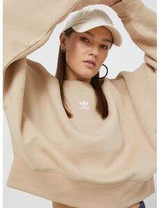 Mikina adidas Originals dámská, béžová barva, hladká, HJ7868-MAGBEI