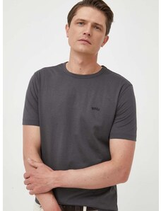 Bavlněné tričko BOSS BOSS ATHLEISURE šedá barva