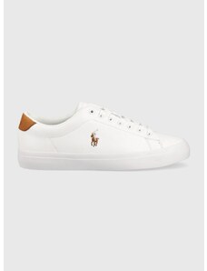 Kožené sneakers boty Polo Ralph Lauren Longwood bílá barva