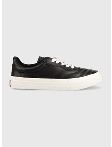 Kožené sneakers boty Tommy Jeans Leather Soccer Vulc černá barva