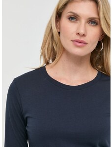 Bavlněné tričko s dlouhým rukávem Armani Exchange tmavomodrá barva
