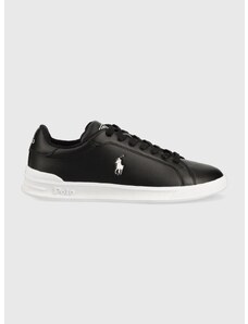Kožené sneakers boty Polo Ralph Lauren Hrt Ct Ii černá barva