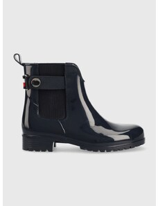 Holínky Tommy Hilfiger Ankle Rainboot With Metal Detail dámské, tmavomodrá barva