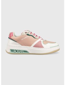 Kožené sneakers boty Karl Lagerfeld Elektra Ii Lo růžová barva