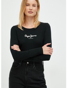 Tričko s dlouhým rukávem Pepe Jeans černá barva