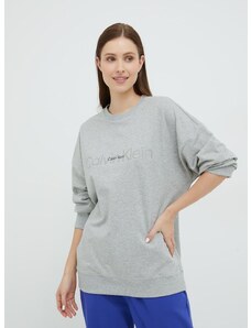 Pyžamové tričko s dlouhým rukávem Calvin Klein Underwear šedá barva, s aplikací