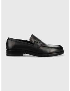 Kožené mokasíny Calvin Klein Hardware Loafer Sm Lth pánské, černá barva