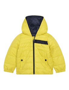 Dětská oboustranná péřová bunda BOSS žlutá barva