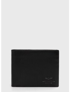 Kožená peněženka Aeronautica Militare černá barva