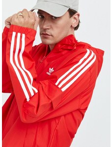 Bunda adidas Originals pánská, červená barva, přechodná