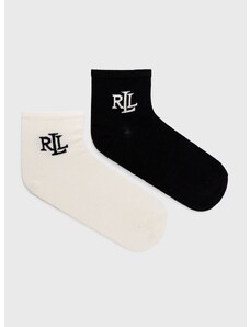 Hedvábné ponožky Lauren Ralph Lauren (2-pak) černá barva