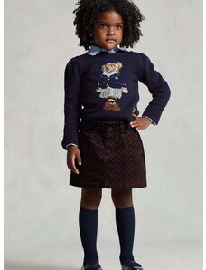 Dětský svetr s příměsí vlny Polo Ralph Lauren tmavomodrá barva, lehký