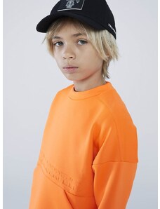 Dětská mikina Karl Lagerfeld oranžová barva, hladká