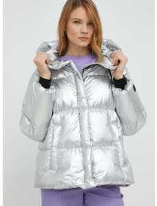 Péřová bunda Weekend Max Mara dámská, stříbrná barva, zimní