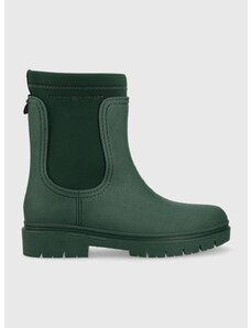 Holínky Tommy Hilfiger Rain Boot Ankle dámské, zelená barva