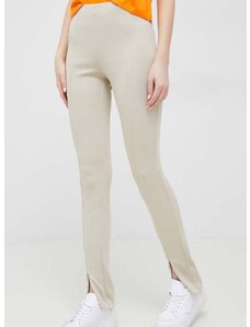 Kalhoty Calvin Klein dámské, béžová barva