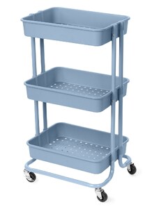 Koupelnový vozík s kolečky Compactor Grena, 3 police, 43 x 34,8 x 75 cm, modrý