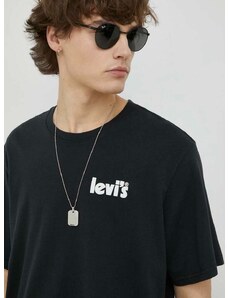 Bavlněné tričko Levi's černá barvas potiskem16143.0837-Blacks